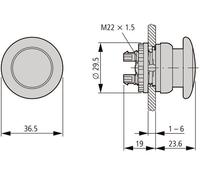Eaton RMQ-Titan M22-DRP-R Emergency Mushroom Pushbutton - 216745 [5 Pieces]