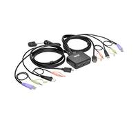 Tripp Lite B032-HUA2 2-Port USB/HD Cable KVM Switch with Audio/Video Cables and USB Peripheral Sharing