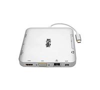Tripp Lite U442-DOCK2-S USB-C Dock Dual Display - 4K HDMI/mDP VGA USB 3.x (5Gbps) USB-A/C Hub GbE 60W PD Charging