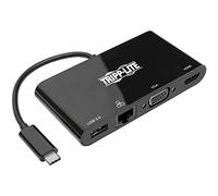 Tripp Lite U444-06N-HV4GUB USB-C Multiport Adapter - 4K HDMI VGA USB 3.x (5Gbps) Hub Port GbE HDCP Black