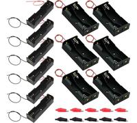 EatPitaya 18650 Battery Holder 3.7V Battery Holder case, 6Pcs 1 x 3.7V Battery Holder + 6Pcs 2 x 3.7v 18650 + 10Pcs Battery Alligator Clip, Plastic 18650 Battery Storage Box Case with Connect Cable
