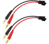 EatPitaya Mini Tamiya Connector to 4mm Banana Plug,2pcs Airsoft Battery Connector Charge Lead Cable 14awg 20cm/7.87in Flexible Silicone Lipo Battery Charge Cable