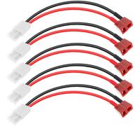 EatPitaya T Plug Female to Tamiya Male Cable, Deans Style Big Tamiya Style Battery Connector 10cm/3.93in Battery ESC adapter 14AWG Flexible Silicone Lipo Battery Charge Cable - 5pcs