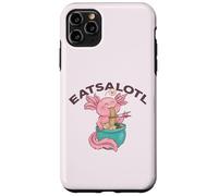 EATSALOTL RAMEN Pink Axolotl Eating Bowl Noodles Funny Meme Case for iPhone 11 Pro Max