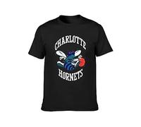 EAtsia Charlotte Hornets T-Shirt Black Shirt Men's Top Tee 3XL