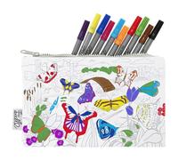 eatsleepdoodle Butterfly Washable Colouring Pencil Case, 10pk Wash Out Pens