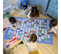 eatsleepdoodle Colouring Tablecloth For Kids w/ 10pk Washable Markers For Kids - 130x85cm World Flags Colouring Poster - Washable & Reusable