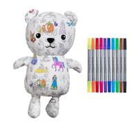eatsleepdoodle Fairytale & Legends Colouring Bear Plush, 10pk Wash Out Pens