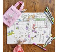 eatsleepdoodle Peter Rabbit™ and Friends Colouring Placemat for Kids w/10pk Washable Markers - 33x47cm Jemima Puddle-Duck™ Colouring Placemat - Ultra Washable & Reusable Arts and Crafts for Kids