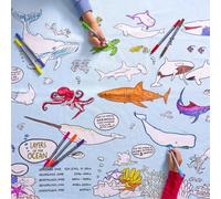 eatsleepdoodle Under the Sea Colouring Tablecloth, 10pk Wash Out Pens