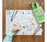 eatsleepdoodle Woodland Colouring Travel Placemat, 10pk Wash Out Pens