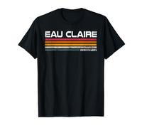 Eau Claire Wisconsin Retro Stripes Vintage City Design Value Graphic T-Shirt