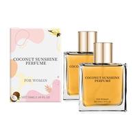 Eau de Parfum for Women,Vanilla Coconut Perfume-50ml Fresh Sweet Tropical Scent, Long Lasting Light Fragrance, Travel-Friendly for Dates Valentine's Day (Coconut fragrance-2PC)