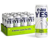 eau YES - Sparkling Mineral Water All Natural Flavours, Zero Sugar, Zero Calories, Zero Sweeteners, Vegan & Keto Friendly, Eco-Friendly Brand (12 Cans x 330ml, Sour Apple)