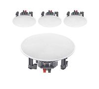 eAudio B402C 8 Inch Ceiling Speakers Set - 8x 180W Moisture Resistant 2-Way Passive Speakers with Polymer Tweeters, Ideal for Home Audio & Surround Sound Installations, White Finish