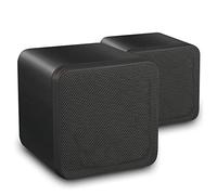 eAudio Pair of Black HiFi Stereo Bookshelf Cube Speakers Home Cinema Surround Sound 4" 80 Watts