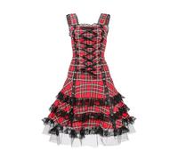 Eauptffy Goth Mini Dress Elegant Gothic Dress Sleeveless Strapless Casual Dark Streetwear Witch Emo Sexy Lace Ruffle Corset Dresses Classic Victorian Elegant Lolita Cosplay Dress, O Red, XXL