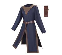 Eauptffy Medieval Knight Costume Templar Knight Crusader Viking Tunic Temple Carnival LARP Cosplay Weapon Skirt Halloween Costume Victorian Viking Gothic Tunic