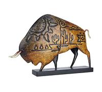 EAUSO American Bison Sculpture,Animal Sculpture Iron American Bison Sculpture Art Ornament Native American Culture Buffalo Home Decoration Vintage Crafts Gift, Brown Brown