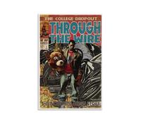 EaUso Kanye West Rapper Comic Vintage Poster Decorative Painting Canvas Wall Posters And Art Picture Print Modern Family Bedroom Decor Posters 12x18inch(30x45cm)