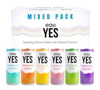 eauYES - Sparkling Mineral Water Mixed Pack (12 x 330ml), 6 All Natural Flavours, Zero Sugar, Zero Calories, Zero Sweeteners, Vegan & Keto Friendly, Eco-Friendly Brand