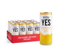 eauYES - Sparkling Mineral Water with a hint of Lemon (12 x 330ml), All Natural, Zero Sugar, Zero Calories & Zero Sweeteners, Vegan & Keto Friendly, Eco-Friendly Brand