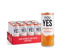 eauYES - Sparkling Mineral Water with a hint of Orange Blossom (12 x 330ml), All Natural, Zero Sugar, Zero Calories & Zero Sweeteners, Vegan & Keto Friendly, Eco-Friendly Brand