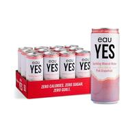 eauYES - Sparkling Mineral Water with a hint of Pink Grapefruit (12 x 330ml), All Natural, Zero Sugar, Zero Calories & Zero Sweeteners, Vegan & Keto Friendly, Eco-Friendly Brand