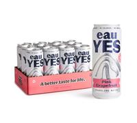 eauYES - Sparkling Mineral Water with a hint of Pink Grapefruit (12 x 330ml), All Natural, Zero Sugar, Zero Calories & Zero Sweeteners, Vegan & Keto Friendly, Eco-Friendly Brand