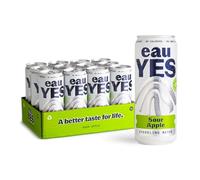 eauYES - Sparkling Mineral Water with a hint of Sour Apple (12 x 330ml), All Natural, Zero Sugar, Zero Calories & Zero Sweeteners, Vegan & Keto Friendly, Eco-Friendly Brand