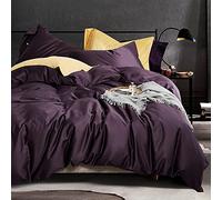 EAVD Reversible Print Patterns Duvet Cover with Two Matching Shams 3 PCS Bedding Set Full/Queen(90"x90"inches) Size Hypoallergenic Cotton