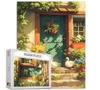 Eave Floral and Duck Jigsaw Puzzle for Adults - 1000 Pieces Fantasy Country Pastoral Art - Colorful DIY Home Decoration Gift - Family Game Night
