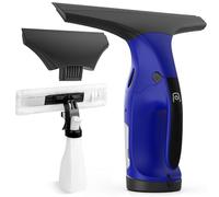 Eave Window Vac Cleaner Kit, Upgraded Cordless Window Vacuum with 17cm & 28cm Suction Nozzles, Electric Window Cleaner with 40min Battery Life and 270ml Water Tank, Suitable for Windows, Mirrors（Blue）