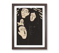 Eavesdropping By Walter Gramatte Classic Painting Framed Print | A2 Walnut Framed Wall Art | Ready to Hang | Classic Historical Picture | Living Room Bedroom Lounge Office