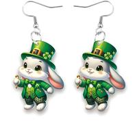 EAVUYIS Acrylic Easter 3D Rabbit Rabbit Earrings Dangle Cute Rabbits Anime Jewellery Easter Gifts for Women Girls Charms