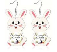 EAVUYIS Acrylic Easter Earrings Easter Bunny Rabbit Dangle Jewellery for Women Girls Charm Easter Gifts