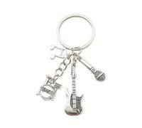 EAVUYIS Microphone Keyring with Gift Box Mic Small Keyring Pendant Silver Christmas Valentine's Day Halloween Thanksgiving Gifts for Men and Women