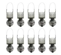 Eawfgtuw 10 Pack Fishing Bait Trap Cage Set Water Filled Carp Feeder with Float Automatic Flip Design Versatile Baiting Solution for Fresh Water Lake River Stream Fishing (S)