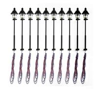 Eawfgtuw 10 Pieces Model Railway Led Lamppost Park Lanterns Lamps Street Lgihts 45Mm N Gauge Scale Model Train 1: 160 Bonsai Decor 3V 20MA, Warm White Light, Metal Plastic Material