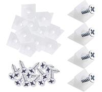 Eawfgtuw 100 Pcs Plastic Drawer Bottom Support Screws with Back Plate Buckles, Corner Codes, Cabinet Support Buckles for Repairing Sagging Drawer Bases and Furniture Fix