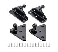 Eawfgtuw 10mm Ball Stud Mounting Bracket Set, Bonnet Support Kit for Gas Struts Lift Supports Shocks Spring Prop, 4 Pieces L-Type & Flat-Shaped Brackets with Screws