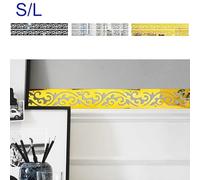 Eawfgtuw 10pcs 3D Acrylic Mirror Wall Stickers Kick Line Decorative Decals for Home Room Ceiling and Glass Surfaces, Waterproof and Lightweight Design in Gold, Silver or(Gold S)