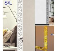 Eawfgtuw 10pcs 3D Acrylic Mirror Wall Stickers Kick Line Decorative Decals for Home Room Ceiling and Glass Surfaces, Waterproof and Lightweight Design in Gold, Silver or(Silver L)