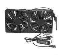Eawfgtuw 120mm USB Fan PC Fan 5V with Black Grill Double Fans, 2300RPM USB Powered Cooling Fan, 3 Adjustable Speed Portable USB Computer Fan for Laptop/TV Box/AV Cabinet/PS4/Router(Dual fan)