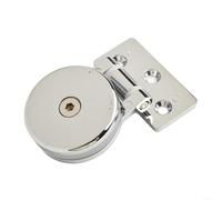 Eawfgtuw 180 Degree Glass Door Hinge Frameless Shower Screen Aluminum Cabinet Door Hinge with Fixing Clip Modern Bathroom Glass Hardware Chrome Plating for 5-12mm Glass(Single Side Hinge)