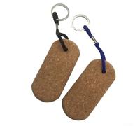 Eawfgtuw 2 Pack Floating Cork Ball Keyring, Natural Buoyant Key Float for Boat For Sailing, Water Sports Accessories to Keys Sinking, Large Handheld Key Chain 9cm