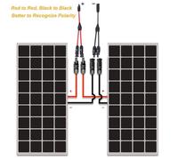 Eawfgtuw 2 Pair Solar Panel Y Connector MC4 Y Splitter Cable Branch Coupler for PV Array Parallel Adapter and Solar Array Extension Cable, Waterproof PP Insulated Y-Bran