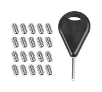Eawfgtuw 20 PCS Stainless Steel Surfboard Fin Screws 3/16-24 x 8 Inch with Fin Key Wrench, For Durable Tail Bolts for Surfing Board Repair and Replacement, Silver