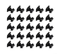 Eawfgtuw 25 Pcs Plastic Screw Tight Round Post Insulators for Electric Fencing, Fits 1/4"-9/16" Posts & 5/8" T Posts, For Wire Holders for Garden Yard Security, Black and(black)