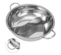 Eawfgtuw 28cm Stainless Steel Twin Divided Hot Pot,Divided Cooking Pot, Multi Purpose Cookware, Two Flavor Hot Pot, Cookware Compatible with Gas Stove Induction Cooker for Family Dinner Party(28cm)